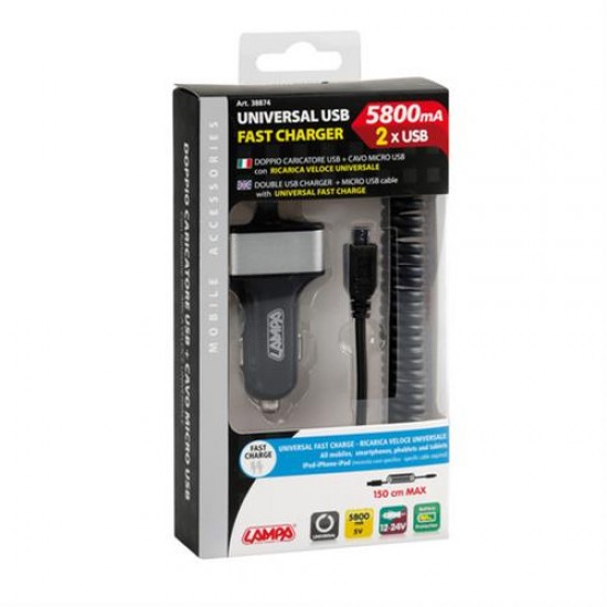 AMC-L3887.4/T - ΑΝΤΑΠΤΟΡΑΣ ΑΝΑΠΤΗΡΑ 12/24V ΜΕ 2 USB ΚΑΙ ΚΑΛΩΔΙΟ ΦΟΡΤΙΣΗΣ MICRO USB ΑΝΤΑΠΤΟΡΑΣ ΑΝΑΠΤΗΡΑ 12/24V ΜΕ 2 USB ΚΑΙ ΚΑΛΩΔΙΟ ΦΟΡΤΙΣΗΣ MICRO USB