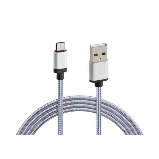 AMC-L3888.6/T - ΚΑΛΩΔΙΟ ΦΟΡΤΙΣΗΣ ΚΑΙ ΣΥΓΧΡΟΝΙΣΜΟΥ MICRO USB SUPER RESISTANT 100cm SILVER LINE ΚΑΛΩΔΙΟ ΦΟΡΤΙΣΗΣ ΚΑΙ ΣΥΓΧΡΟΝΙΣΜΟΥ MICRO USB SUPER RESISTANT 100cm SILVER LINE