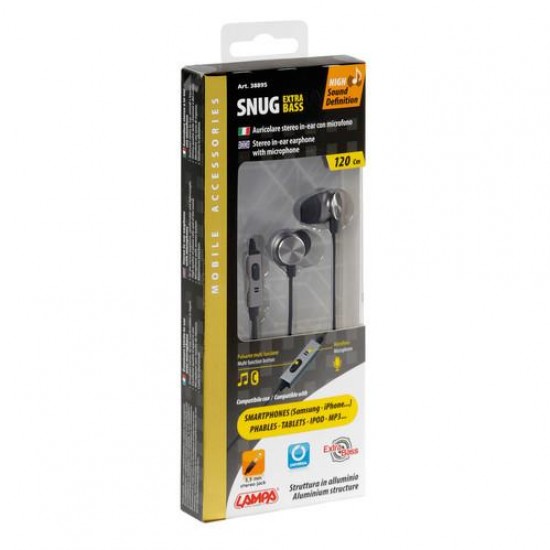 AMC-L3889.5/T - ΑΚΟΥΣΤΙΚΑ ΜΕ ΜΙΚΡΟΦΩΝΟ SNUG ΑΛΟΥΜΙΝΙΟΥ EXTRA BASS 120cm GOLD LINE ΑΚΟΥΣΤΙΚΑ ΜΕ ΜΙΚΡΟΦΩΝΟ SNUG ΑΛΟΥΜΙΝΙΟΥ EXTRA BASS 120cm GOLD LINE