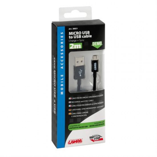 AMC-L3892.1/T - ΚΑΛΩΔΙΟ ΦΟΡΤΙΣΗΣ USB ΣΕ MICRO USB 200cm ΚΑΛΩΔΙΟ ΦΟΡΤΙΣΗΣ USB ΣΕ MICRO USB 200cm