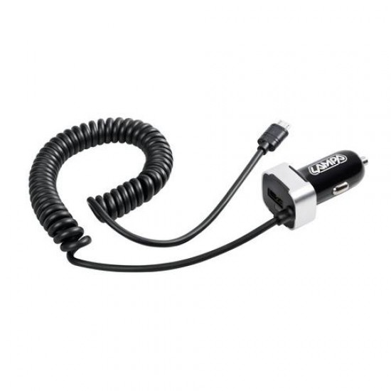 AMC-L3892.8/T - Αντάπτορας Αναπτήρα 12/24V 2400mA Διπλός με Θύρα USB+MICRO USB με καλώδιο 150cm Αντάπτορας Αναπτήρα 12/24V 2400mA Διπλός με Θύρα USB+MICRO USB με καλώδιο 150cm