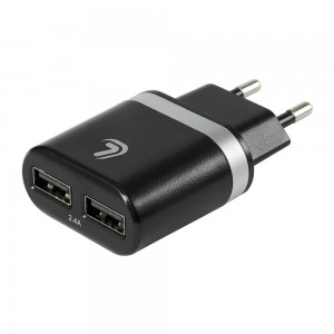 Lampa – Φορτιστής Πρίζας 220V σε 2 USB 5V 2.4A για Κινητά Smartphones Tablet Universal – 1 Τεμ. (L3894.9/T)
