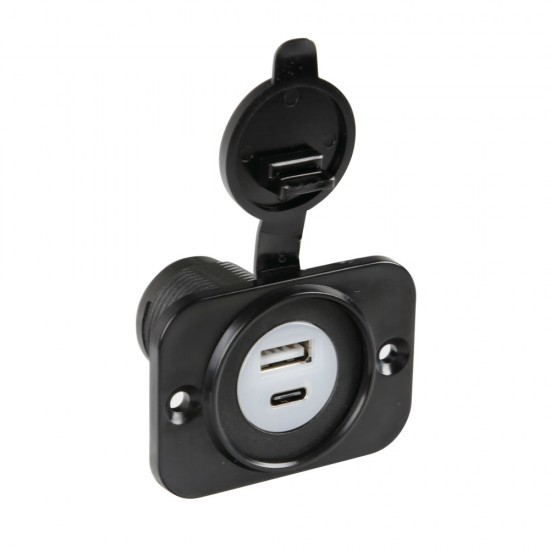 AMC-L3912.0 - ΠΡΙΖΑ USB ΜΕ ΚΑΠΑΚΙ ΚΑΙ 2 ΘΥΡΕΣ USB (A+C) 12/24V 3000mA 15W ΜΑΥΡΗ FAST CHARGE LAMPA - 1 TEM. ΠΡΙΖΑ USB ΜΕ ΚΑΠΑΚΙ ΚΑΙ 2 ΘΥΡΕΣ USB (A+C) 12/24V 3000mA 15W ΜΑΥΡΗ FAST CHARGE LAMPA - 1 TEM.