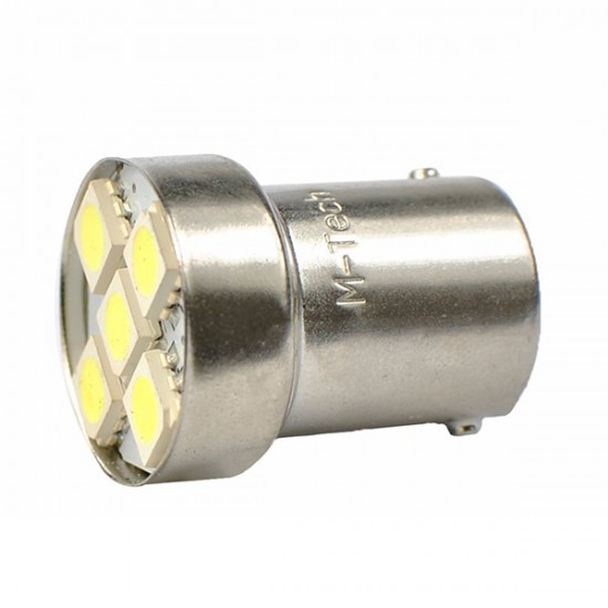 AMC-LB075W/MT - Λάμπα Ba15s (R10W /P21W) 5xSMD 5050 12V Λευκή 2τεμ Λάμπα Ba15s (R10W /P21W) 5xSMD 5050 12V Λευκή 2τεμ