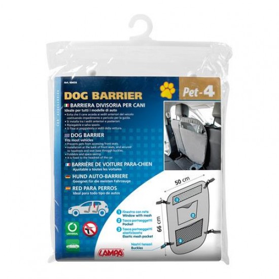 ΔΙΑΧΩΡΙΣΤΙΚΟ  ΚΑΜΠΙΝΑΣ ΑΥΤΟΚΙΝΗΤΟΥ (ΠΡΟΣΤΑΤΕΥΤΙΚΟΣ ΦΡΑΓΜΟΣ) ΓΙΑ ΣΚΥΛΟΥΣ PET-4 (50 X 66 cm)