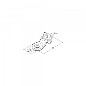 ΑΚΡΟΔΕΚΤΕΣ ΚΑΛΩΔΙΩΝ ΜΠΑΤΑΡΙΑΣ 16mm²  ΜΕ ΤΡΥΠΑ 8mm ΜΕ ΠΛΑΚΑ ΣΥΣΦΙΞΗΣ 2ΤΕΜ