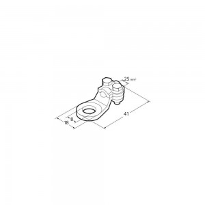 ΑΚΡΟΔΕΚΤΕΣ ΚΑΛΩΔΙΩΝ ΜΠΑΤΑΡΙΑΣ 25mm²  ΜΕ ΤΡΥΠΑ 8mm ΜΕ ΠΛΑΚΑ ΣΥΣΦΙΞΗΣ 2ΤΕΜ