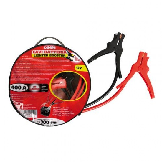 AMC-L7012.0 - Καλώδια Φορτισης 300CM 400AMP 12V με φως LED Καλώδια Φορτισης 300CM 400AMP 12V με φως LED