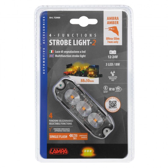 AMC-L7298.9 - ΣΤΡΟΜΠΟ ΠΟΡΤΟΚΑΛΙ 12/24V 3 LED 4 ΧΡΗΣΕΩΝ ΑΔΙΑΒΡΟΧΟ IP67 (ΠΑΧΟΣ: 7mm) 88x30mm LAMPA - 1 TEM. ΣΤΡΟΜΠΟ ΠΟΡΤΟΚΑΛΙ 12/24V 3 LED 4 ΧΡΗΣΕΩΝ ΑΔΙΑΒΡΟΧΟ IP67 (ΠΑΧΟΣ: 7mm) 88x30mm LAMPA - 1 TEM.