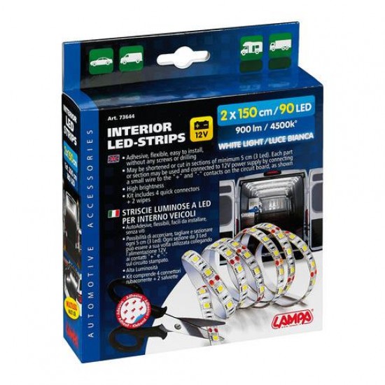 AMC-L7364.4 - ΤΑΙΝΙΑ ΕΣΩΤΕΡΙΚΗ 12V 90LED 4.500K 900lm 2x150cm INTERIOR LED-STRIPS ΤΑΙΝΙΑ ΕΣΩΤΕΡΙΚΗ 12V 90LED 4.500K 900lm 2x150cm INTERIOR LED-STRIPS