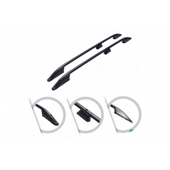 ΜΠΑΡΕΣ ΟΡΟΦΗΣ ΓΙΑ VW T5 TRANSPORTER 2003-2015 (L2) ΠΑΡΑΛΛΗΛΕΣ ΑΛΟΥΜΙΝΙΟΥ 2ΤΕΜ ΜΑΥΡΕΣ