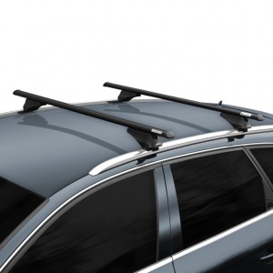 MENABO - Μπάρες Οροφής Αλουμινίου Tiger Black 118.5 Cm Σε Μαύρο Χρώμα Για Skoda Kamiq (Nw) 12/2019 > 02/2024 5πορτο / SUV Με Flush Ή Raised Rails - 2 Τεμ. (8590/MB)