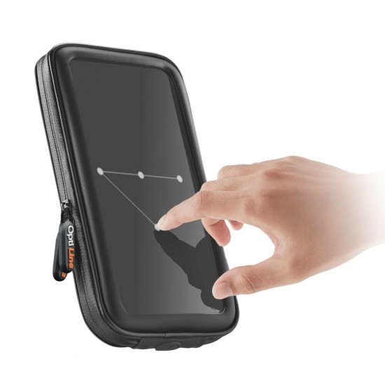 Θήκη Κινητού Sized M της σειράς Optiline Universal Εφαρμογής για κινητά με μέγιστες διαστάσεις 70 x 145 mm, συμβατή με Βάσεις Στήριξης Κινητού Optiline για Μηχανή με σύστημα Duolock