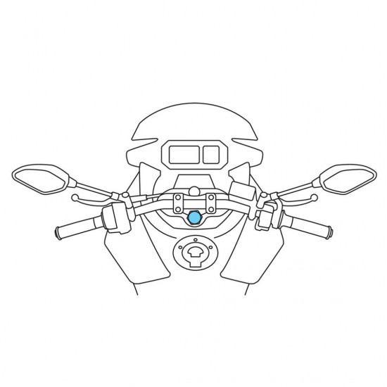 Βιδωτή Βάση Στήριξης Κινητού Tube της σειράς Optiline για την Κεντρική Βίδα της Πλάκας στο Τιμόνι Μηχανής με διάμετρο από 20,3 mm έως 24,5 mm και σύστημα Duolock, συμβατή με Θήκες ή Αντάπτορες Κινητού Optiline