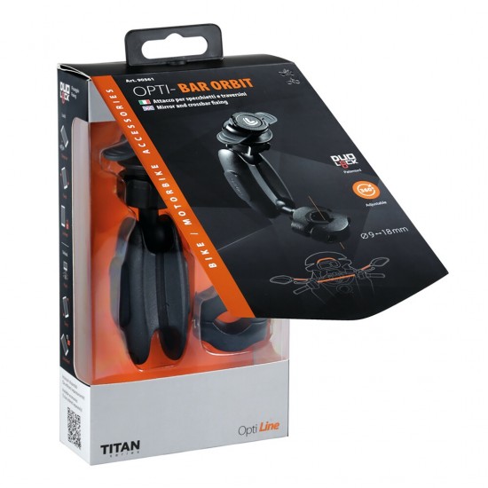 AMC-9056.1-LM - Βάση Στήριξης Κινητού Bar Orbit της σειράς Titan Optiline για Καθρέπτες ή Μπάρες Μηχανής ή Ποδηλάτου με διάμετρο από 9 mm έως 18 mm, επιμηκυμένο βραχίονα και σύστημα Duolock, συμβατή με Θήκες ή Αντάπτορες Κινητού Optiline Βάση Στήριξης Κινητού Bar Orbit της σειράς Titan Optiline για Καθρέπτες ή Μπάρες Μηχανής ή Ποδηλάτου με διάμετρο από 9 mm έως 18 mm, επιμηκυμένο βραχίονα και σύστημα Duolock, συμβατή με Θήκες ή Αντάπτορες Κινητού Optiline