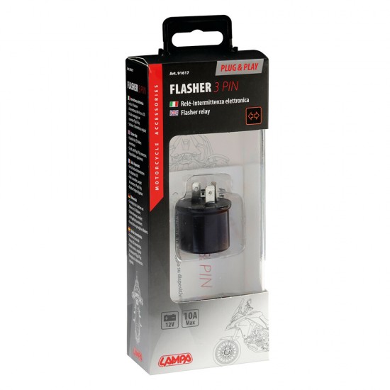 AMC-9161.7-LM - FLASHER ΗΛΕΚΤΡΟΝΙΚΟ ΓΙΑ LED 12V max 10A 3PIN PLUG & PLAY (ΦΛΑΣΙΕΡΑ) FLASHER ΗΛΕΚΤΡΟΝΙΚΟ ΓΙΑ LED 12V max 10A 3PIN PLUG & PLAY (ΦΛΑΣΙΕΡΑ)