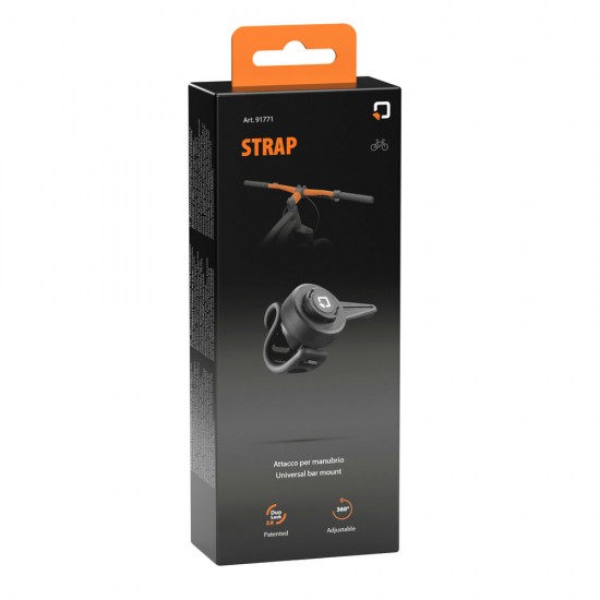 Βάση Στήριξης Κινητού Strap της σειράς Optiline για Τιμόνι Μηχανής, Ποδηλάτου, E-bike, Scooter ή για σωλήνα σε Καρότσι με διάμετρο από 19 mm έως 35 mm με 3D αντικραδασμικό σύστημα dampener και σύστημα Duolock 2.0, συμβατή με Θήκες ή Αντάπτορες Κινητού Opt