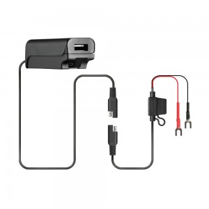 Αδιάβροχος Φορτιστής Κινητού Trek X 12/24V 48W της σειράς Optiline με 2 θύρες USB Type A και USB Type C, Καλώδιο 180 cm, Βύσμα SAE και Ακροδέκτες, Ασφάλεια, Αδιαβροχοποίηση IPX6, συμβατό με Βάσεις Στήριξης, Θήκες ή Αντάπτορες Κινητού Optiline