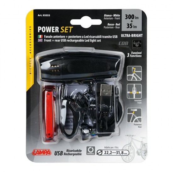 AMC-9355.3-LB - ΦΩΣ ΠΟΔΗΛΑΤΟΥ ΣΕΤ POWER SET 3 ΧΡΗΣΕΩΝ ΛΕΥΚΟ ΦΩΣ ΕΜΠΡΟΣ 300lm + ΠΙΣΩ ΚΟΚΚΙΝΟ ΦΩΣ 35lm ΦΟΡΤΙΣΗ ΜΕ USB ΦΩΣ ΠΟΔΗΛΑΤΟΥ ΣΕΤ POWER SET 3 ΧΡΗΣΕΩΝ ΛΕΥΚΟ ΦΩΣ ΕΜΠΡΟΣ 300lm + ΠΙΣΩ ΚΟΚΚΙΝΟ ΦΩΣ 35lm ΦΟΡΤΙΣΗ ΜΕ USB