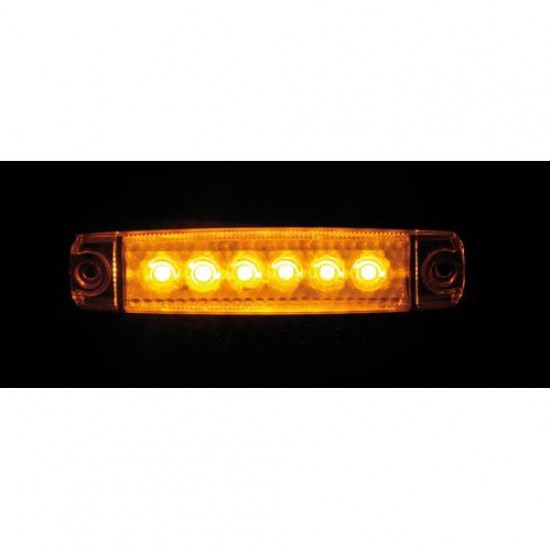 ΦΩΣ ΟΓΚΟΥ 6LED ΠΟΡΤΟΚΑΛΙ 12/24V 96mm ΑΔΙΑΒΡΟΧΟ 1ΤΕΜ.