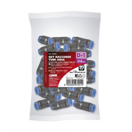 AMC-L9720.1 - ΣΥΝΔΕΣΜΟΣ ΑΕΡΑ D-1 6mm max 13BAR 20ΤΕΜ. ΣΥΝΔΕΣΜΟΣ ΑΕΡΑ D-1 6mm max 13BAR 20ΤΕΜ.