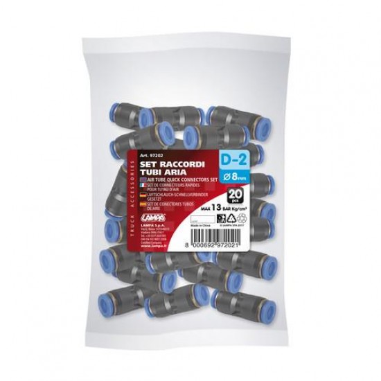 ΣΥΝΔΕΣΜΟΣ ΑΕΡΑ D-2 8mm max 13BAR 20ΤΕΜ.