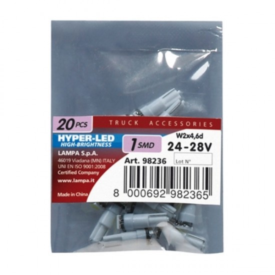 AMC-L9823.6 - Τ5 24/28V W2x4,6d HYPER-LED3 ΛΕΥΚΟ Τ5 24/28V W2x4,6d HYPER-LED3 ΛΕΥΚΟ