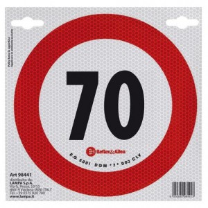 ΣΗΜΑ ΤΑΧΥΤΗΤΑΣ ΧΙΛΙΟΜΕΤΡΩΝ 70km/h ΑΥΤΟΚΟΛΛΗΤΟ 20CM ΔΙΑΜΕΤΡΟ