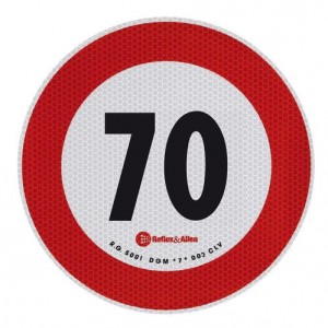 ΣΗΜΑ ΤΑΧΥΤΗΤΑΣ ΧΙΛΙΟΜΕΤΡΩΝ 70km/h ΑΥΤΟΚΟΛΛΗΤΟ 20CM ΔΙΑΜΕΤΡΟ