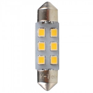 ΛΑΜΠΑΚΙΑ ΠΛΑΦΟΝΙΕΡΑΣ C5W 12V SV8.5 36mm 0,5W 6xSMD2835 LED OSRAM ΛΕΥΚΟ  BLISTER 2ΤΕΜ. M-TECH