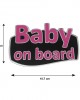 BABY ON BOARD ΑΥΤΟΚΟΛΛΗΤΟ ΕΞΩΤΕΡΙΚΗΣ ΧΡΗΣΗΣ 18,7 Χ 11,9 cm ΦΟΥΞΙΑ/ΜΑΥΡΟ/ΧΡΩΜΙΟ ΜΕ ΕΠΙΚΑΛΥΨΗ ΕΠΟΞΕΙΔΙΚΗΣ ΡΥΤΙΝΗΣ (ΥΓΡΟ ΓΥΑΛΙ) - 1 ΤΕΜ.
