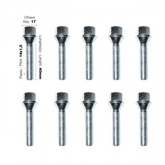 AMC-SRBR/9-10 - ΜΠΟΥΛΟΝΙΑ ΚΩΝΙΚΑ 14x1.5 40mm 10ΤΜΧ (17) ΜΠΟΥΛΟΝΙΑ ΚΩΝΙΚΑ 14x1.5 40mm 10ΤΜΧ (17)