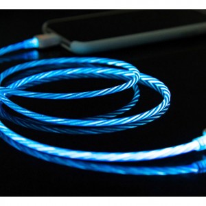 ΚΑΛΩΔΙΟ USB ΦΟΡΤΙΣΗΣ & ΣΥΓΧΡΟΝΙΣΜΟΥ MICRO USB/TYPE-C/LIGHTING ΜΕ ΜΑΓΝΗΤΙΚΗ ΥΠΟΔΟΧΗ & ΜΠΛΕ ΦΩΣ 100 cm