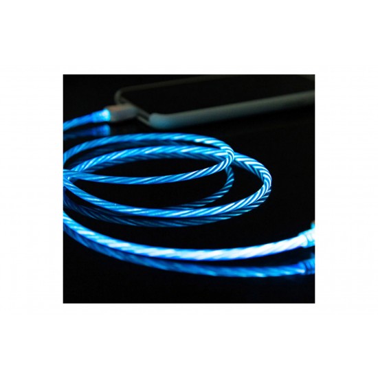 AMC-SRCLC - ΚΑΛΩΔΙΟ USB ΦΟΡΤΙΣΗΣ & ΣΥΓΧΡΟΝΙΣΜΟΥ MICRO USB/TYPE-C/LIGHTING ΜΕ ΜΑΓΝΗΤΙΚΗ ΥΠΟΔΟΧΗ & ΜΠΛΕ ΦΩΣ 100 cm ΚΑΛΩΔΙΟ USB ΦΟΡΤΙΣΗΣ & ΣΥΓΧΡΟΝΙΣΜΟΥ MICRO USB/TYPE-C/LIGHTING ΜΕ ΜΑΓΝΗΤΙΚΗ ΥΠΟΔΟΧΗ & ΜΠΛΕ ΦΩΣ 100 cm