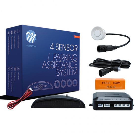 AMC-CP5W/MT - ΣΥΣΤΗΜΑ ΠΑΡΚΑΡΙΣΜΑΤΟΣ 9-15 V ΜΕ 4 ΔΙΑΙΡΟΥΜΕΝΟΥΣ ΑΙΣΘΗΤΗΡΕΣ (ΛΕΥΚΟ) 21,5mm ΚΑΙ ΟΘΟΝΗ M-TECH ΣΥΣΤΗΜΑ ΠΑΡΚΑΡΙΣΜΑΤΟΣ 9-15 V ΜΕ 4 ΔΙΑΙΡΟΥΜΕΝΟΥΣ ΑΙΣΘΗΤΗΡΕΣ (ΛΕΥΚΟ) 21,5mm ΚΑΙ ΟΘΟΝΗ M-TECH