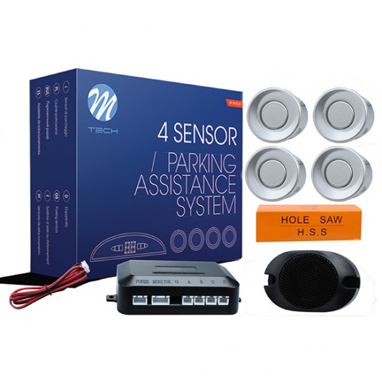 AMC-CP7S/MT - ΣΥΣΤΗΜΑ ΠΑΡΚΑΡΙΣΜΑΤΟΣ 9-15V ΜΕ 4 ΑΙΣΘΗΤΗΡΕΣ (ΑΣΗΜΙ) 21,5mm ΚΑΙ BUZZER (MONO HXOΣ) M-TECH ΣΥΣΤΗΜΑ ΠΑΡΚΑΡΙΣΜΑΤΟΣ 9-15V ΜΕ 4 ΑΙΣΘΗΤΗΡΕΣ (ΑΣΗΜΙ) 21,5mm ΚΑΙ BUZZER (MONO HXOΣ) M-TECH