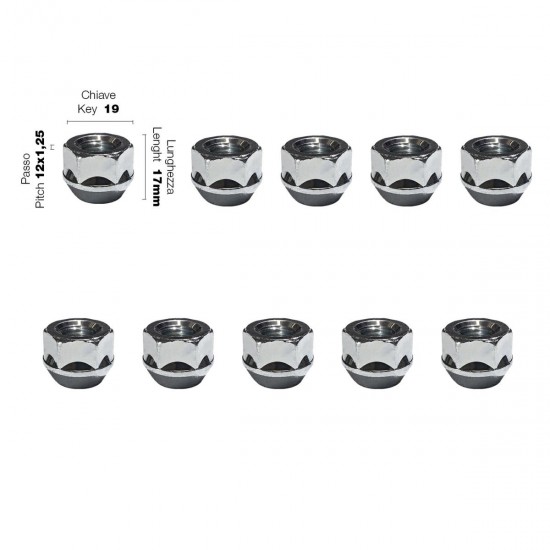 AMC-SRDR/2-10 - ΠΑΞΙΜΑΔΙ ΚΩΝΙΚΟ 12χ1,25 (17mm) (19) 10ΤΕΜ. ΠΑΞΙΜΑΔΙ ΚΩΝΙΚΟ 12χ1,25 (17mm) (19) 10ΤΕΜ.
