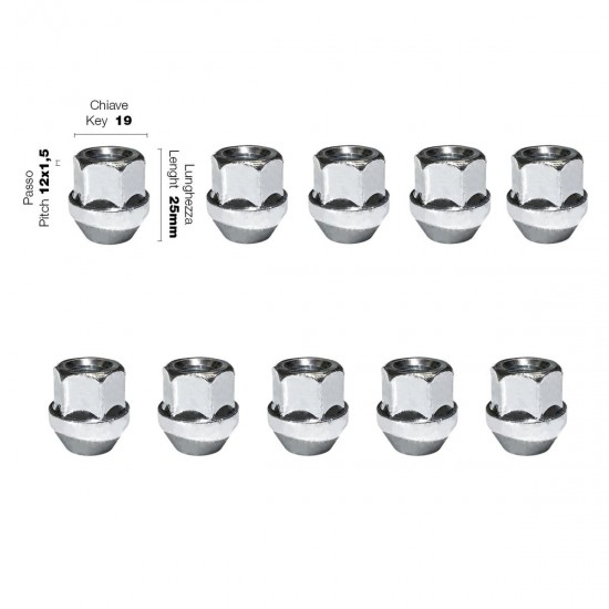 AMC-SRDR/4-10 - ΠΑΞΙΜΑΔΙ ΚΩΝΙΚΟ 12χ1,50 (25mm) (19) 10ΤΕΜ. ΠΑΞΙΜΑΔΙ ΚΩΝΙΚΟ 12χ1,50 (25mm) (19) 10ΤΕΜ.