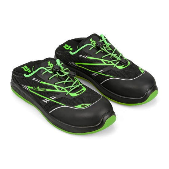 Euroroutier - Παπούτσια Ασφαλείας Νο 40 Hybrid Tech Green ελαφρύ αναπνεύσιμο ύφασμα αντιστατικό με μεταλλική μύτη - 1 τεμ. (L.ERHYTG40)