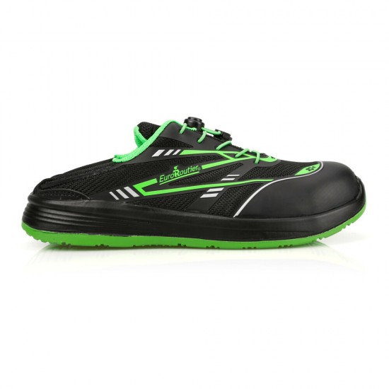 Euroroutier - Παπούτσια Ασφαλείας Νο 40 Hybrid Tech Green ελαφρύ αναπνεύσιμο ύφασμα αντιστατικό με μεταλλική μύτη - 1 τεμ. (L.ERHYTG40)