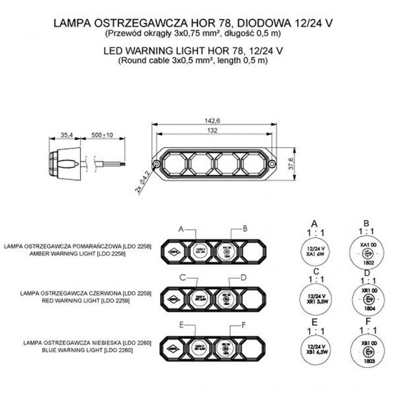 AMC-HO-LDO2258 - ΦΩΣ ΠΡΟΕΙΔΟΠΟΙΗΣΗΣ 12/24V HOR78 6W 4LED 143x35mm ΠΟΡΤΟΚΑΛΙ ΦΩΣ ΠΡΟΕΙΔΟΠΟΙΗΣΗΣ 12/24V HOR78 6W 4LED 143x35mm ΠΟΡΤΟΚΑΛΙ