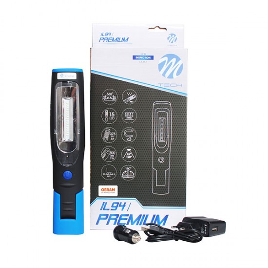 AMC-IL94/MT - ΦΑΚΟΣ ΕΡΓΑΣΙΑΣ PREMIUM 1+15LED OSRAM OPTOLED 100+375lm 2 ΛΕΙΤΟΥΡΓΙΩΝ (ΛΕΥΚΟ) 255x55x45mm ΦΑΚΟΣ ΕΡΓΑΣΙΑΣ PREMIUM 1+15LED OSRAM OPTOLED 100+375lm 2 ΛΕΙΤΟΥΡΓΙΩΝ (ΛΕΥΚΟ) 255x55x45mm