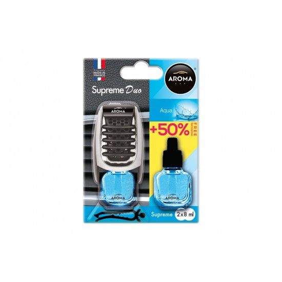 AMiO - Αρωματικό Αεραγωγού Αυτοκινήτου Aroma Supreme Duo Aqua Αεραγωγού με Ρύθμιση Έντασης (+50% Περιεχόμενο) - 1 Τεμ. (A92253/AM)