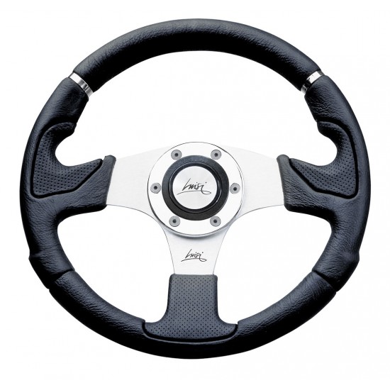 AMC-ΤΙΜ.83201/24S/LU - ΤΙΜΟΝΙ KOBRA EVO 320mm ΜΑΥΡΟ/ΑΣΗΜΙ ΚΕΝΤΡΟ LUISI ΤΙΜΟΝΙ KOBRA EVO 320mm ΜΑΥΡΟ/ΑΣΗΜΙ ΚΕΝΤΡΟ LUISI