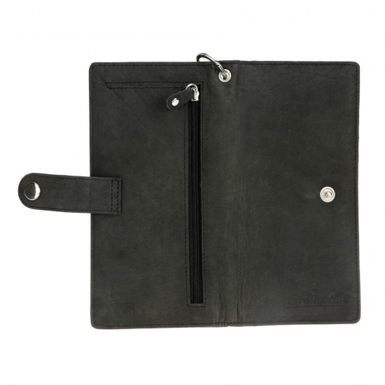 ΠΟΡΤΟΦΟΛΙ ΔΕΡΜΑΤΙΝΟ ΓΙΑ ΚΑΡΤΕΣ/ΧΡΗΜΑΤΑ/ΔΙΠΛΩΜΑ TRUCKER WALLET 45cmΑΛΥΣΙΔΑ RFID ΠΡΟΣΤΑΣΙΑ ΜΑΥΡΟ ΧΡΩΜΑ LAMPA - 1 τεμ.