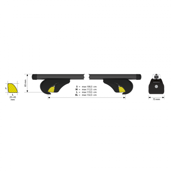 AMC-N15040 - ΜΠΑΡΕΣ ΟΡΟΦΗΣ HELIO BLACK (M) 120cm ΑΛΟΥΜΙΝΙΟΥ ΜΑΥΡΗ ΜΕ ΚΛΕΙΔΑΡΙΕΣ (STANDARD RAILING) NORDRIVE - 2 TEM. ΜΠΑΡΕΣ ΟΡΟΦΗΣ HELIO BLACK (M) 120cm ΑΛΟΥΜΙΝΙΟΥ ΜΑΥΡΗ ΜΕ ΚΛΕΙΔΑΡΙΕΣ (STANDARD RAILING) NORDRIVE - 2 TEM.