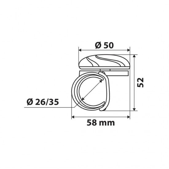 AMC-L0014.2 - ΤΕΜΠΕΛΗΣ ΤΙΜΟΝΙΟΥ PALM-KNOB ΜΑΥΡΟ 26-35 mm ΤΕΜΠΕΛΗΣ ΤΙΜΟΝΙΟΥ PALM-KNOB ΜΑΥΡΟ 26-35 mm
