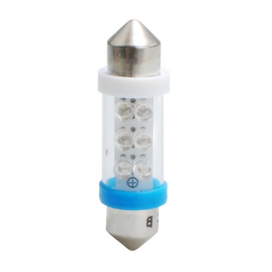 AMC-L023B/MT - ΛΑΜΠΑΚΙΑ ΠΛΑΦΟΝΙΕΡΑΣ C5W/C10W 12V 0,37W SV8,5 36mm LED 6xFlux 3mm ΜΠΛΕ M-TECH - 1 ΤΕΜ. ΛΑΜΠΑΚΙΑ ΠΛΑΦΟΝΙΕΡΑΣ C5W/C10W 12V 0,37W SV8,5 36mm LED 6xFlux 3mm ΜΠΛΕ M-TECH - 1 ΤΕΜ.