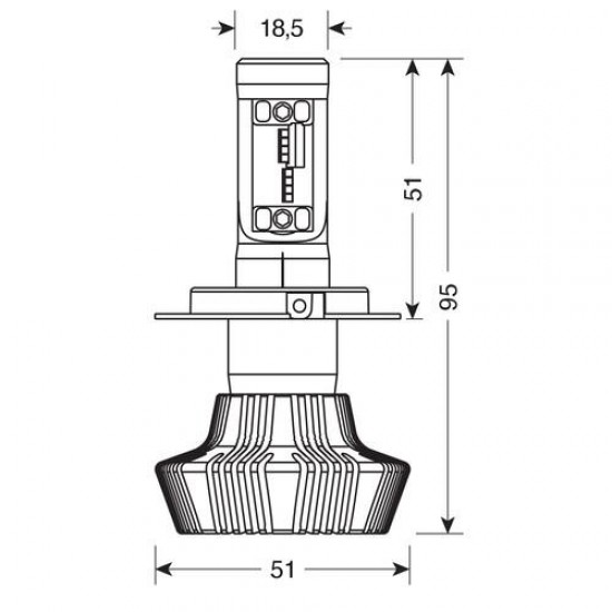 AMC-L5784.2 - H4 10-30V 6.500K 4.000lm 25W P43t HALO LED 16LED ZES CHIPS 1ΤΕΜ. H4 10-30V 6.500K 4.000lm 25W P43t HALO LED 16LED ZES CHIPS 1ΤΕΜ.