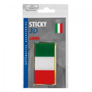 ΑΥΤΟΚΟΛΛΗΤΟ ΣΗΜΑ 3D ΣΗΜΑΙΑ ΙΤΑΛΙΑΣ 78x40mm LAMPA -  1 Τεμ.